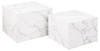 Sada 2 konferenčních stolků Dice marble white