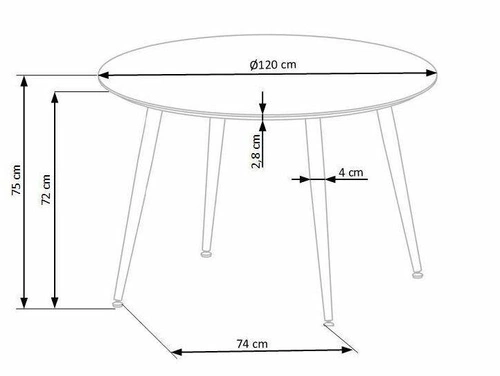 Jídelní kulatý stůl Beso moderní černá deska zlaté nohy 120 cm Intesi