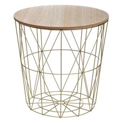 Kulatý konferenční stolek Kumi 41 cm do obýváku skandinávský přírodní zlatý Atmosphera