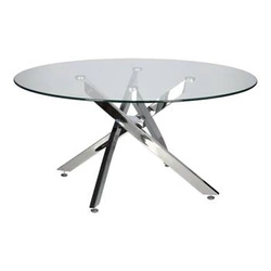 Konferenční stolek Amber 90 cm kulatý skleněný chrom moderní glamour do obýváku Intesi