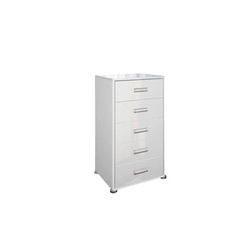 Úzká bílá lesklá komoda se zásuvkami Bella moderní do ložnice 55 cm