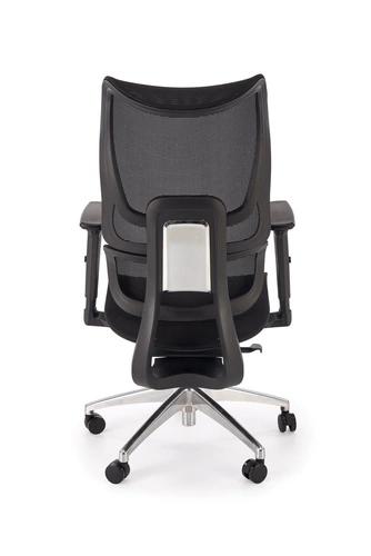 Ergonomická kancelářská židle Percas černá síťovaná otočná s nastavením Intesi do kanceláře