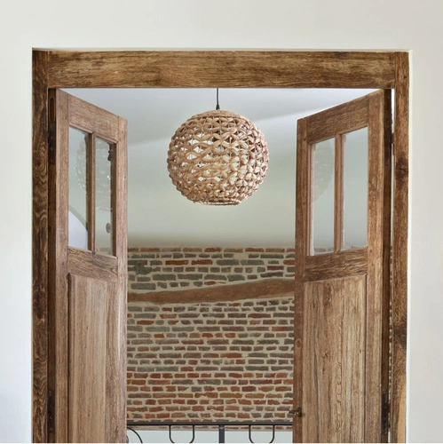 Závěsné svítidlo koule boho Sand 38 cm přírodní do obýváku a jídelny Atmosphera