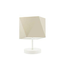 Lampa Pasadena stínidlo ecru stojan bílý