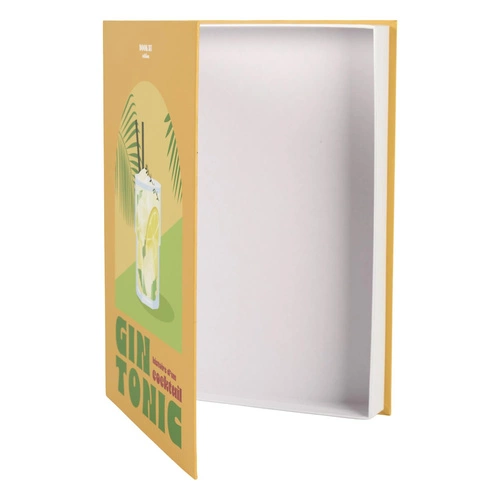 Intesi Gin Tonic žlutá dekorační krabice kniha kartonová do obývacího pokoje