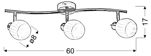 Stropní svítidlo Bars strip 3x40W G9 chrom (bž)
