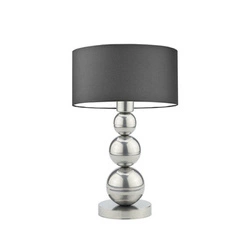 Noční lampička HONOLULU moderní s grafitovým stínidlem a stříbrnou podstavou do ložnice