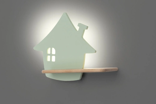 Nástěnné LED světlo House mentolové dřevěné do dětského pokoje 4W 4000K CANDELLUX