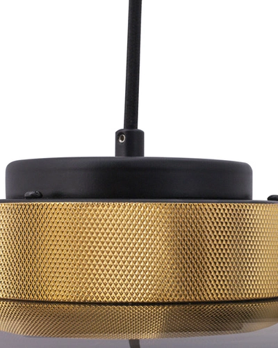 Závěsné LED svítidlo BOOM skleněné šedo-zlaté 25 cm do obýváku a nad stůl