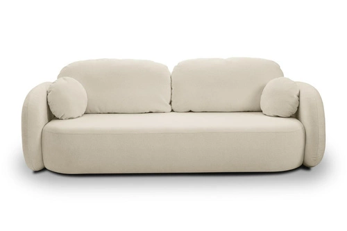 Rozkládací pohovka Salby 3místná s úložným prostorem a funkcí spaní béžová do obýváku