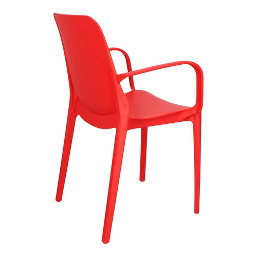Zahradní židle s područkami Ginevra SCAB Design červená, stohovatelná moderní z plastu