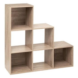 Stupňovitá knihovna Kali 6 polic přírodní