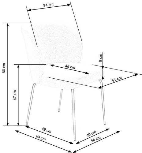 Jídelní čalouněná židle Leonore boucle krémová se zlatými nohami Intesi elegantní
