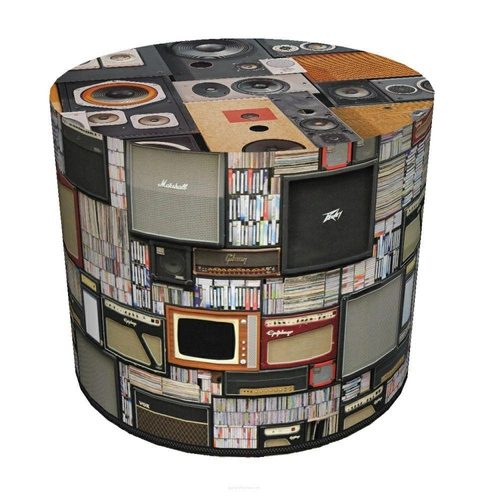 Kulatý taburet PRL Intesi vícebarevný moderní čalouněný do obýváku a ložnice 40 cm