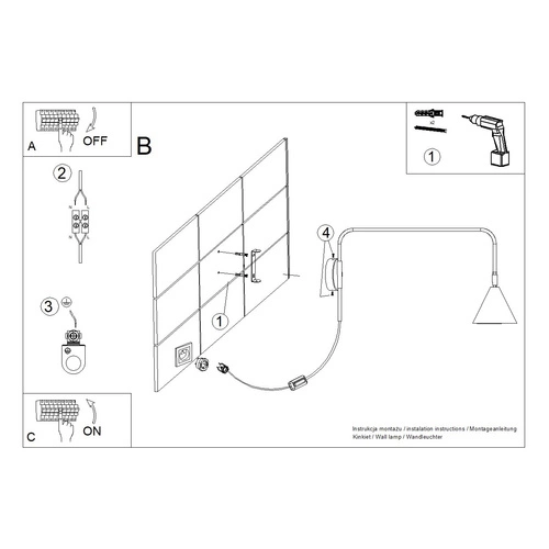 Nástěnné svítidlo NOX zlaté moderní kovové do ložnice a obýváku SOLLUX LIGHTING 61 cm