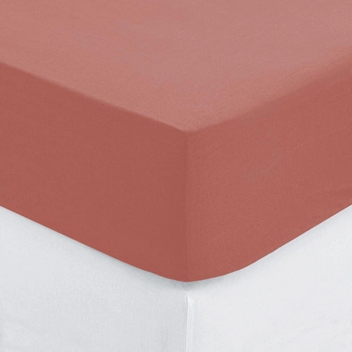 Prostěradlo s gumou 90 x 190 cm s přesahem 30 cm bavlna růžová
