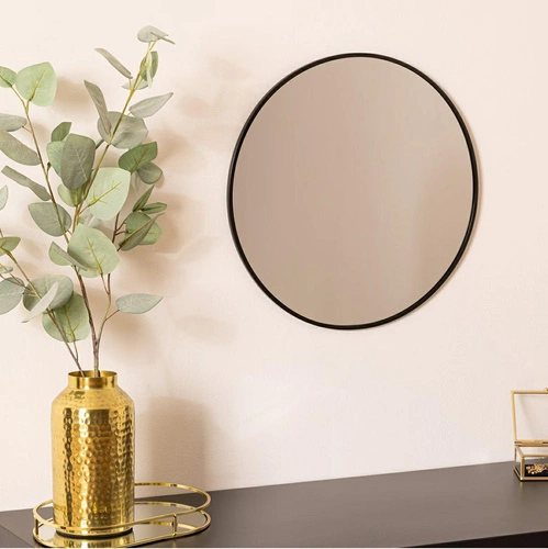 Kulaté nástěnné zrcadlo Alice 38 cm černé do předsíně a ložnice Atmosphera