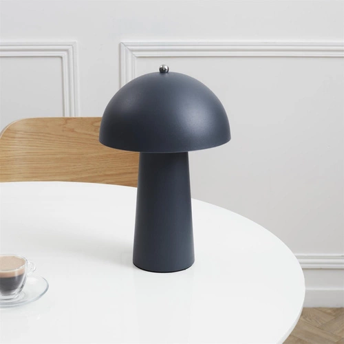 Moderní noční lampička Mushroom černá do ložnice a kanceláře Intesi minimalistická 32 cm
