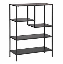 Kovová černá knihovna Gota 5 polic moderní do obýváku a kanceláře Atmosphera