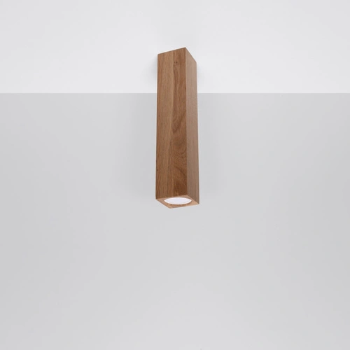 Dřevěné čtvercové stropní svítidlo KEKE 30 dub moderní do obýváku, kuchyně a ložnice SOLLUX