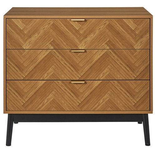 Komoda se zásuvkami Felix přírodní skandinávský vzor rybí kost na nožkách do obýváku Intesi