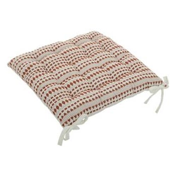 Bavlněný čtvercový sedák Micah terakota na jídelní židli Atmosphera