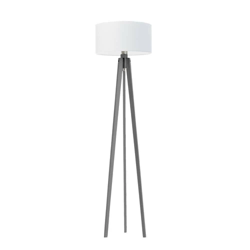 Podlahová lampa Miami stínidlo bílé stojan popelavý