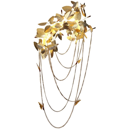 Zlatá nástěnná lampa BLOSSOM 120 cm