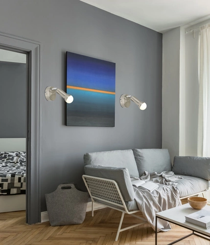 Nástěnné svítidlo Arc moderní kovové stříbrné s nastavitelným stínidlem do ložnice a obývacího pokoje CANDELLUX