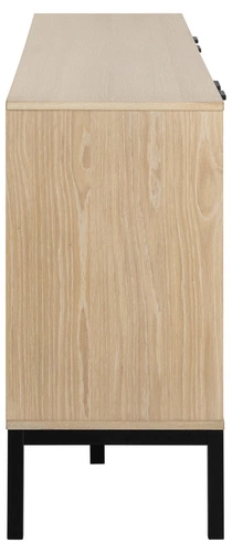 Komoda Kensington 180 cm bělený dub moderní na nožičkách s policemi do obýváku Actona