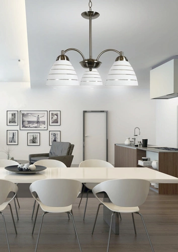 Závěsné svítidlo Uli klasické bílé skleněné 3-ramenné do obýváku a jídelny CANDELLUX