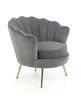 Křeslo mušle Florencie šedý samet glamour do obýváku Intesi moderní s područkami