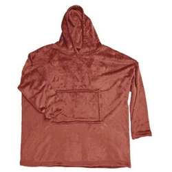 Plyšová deka s kapucí Intesi Terracota teplá do obýváku a ložnice