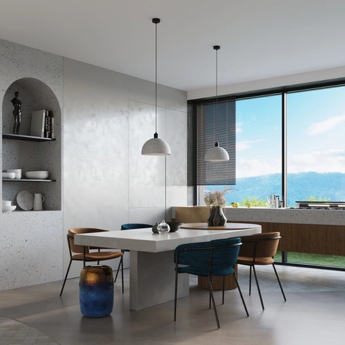 Betonové závěsné svítidlo PABLITO šedé moderní do obýváku a jídelny Sollux 30 cm