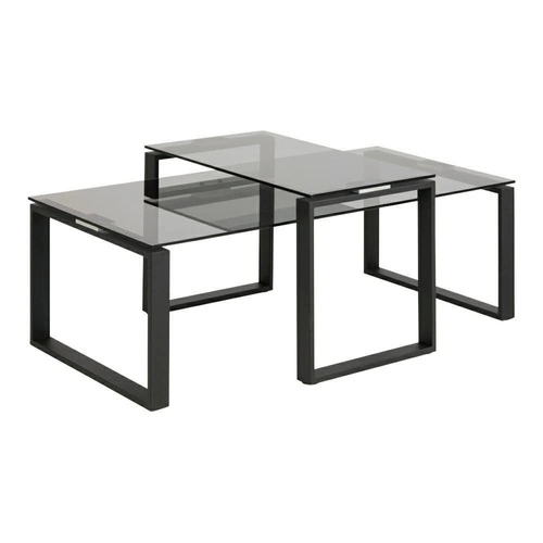 Sada 2 skleněných konferenčních stolků Katrine glamour obdélníkový do obýváku Actona