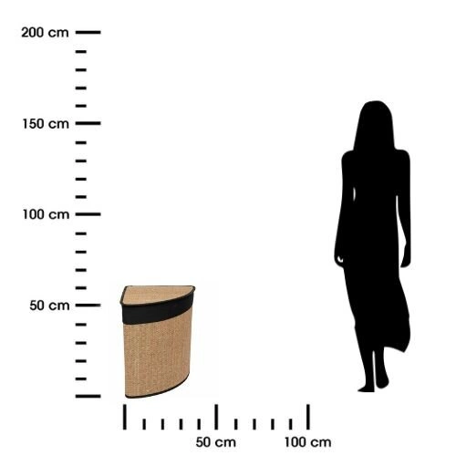 Bambusový rohový koš na prádlo do koupelny 48 l skandinávský styl