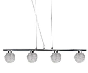 Závěsné svítidlo Wind moderní skleněné chromované 4bodové do obýváku a jídelny