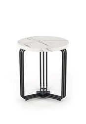 Konferenční stolek Lintica kulatý bílý mramor moderní loft do obýváku Intesi 40 cm