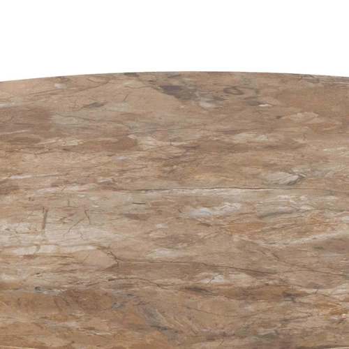 Konferenční stolek Malta kulatý 60 cm béžový keramický moderní