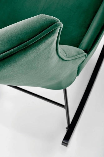 Houpací křeslo Topar sametové do obýváku moderní skandinávský tmavě zelené Intesi