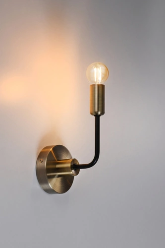 Nástěnné svítidlo Saga černé s patinou moderní kovové do obýváku a ložnice 21 cm