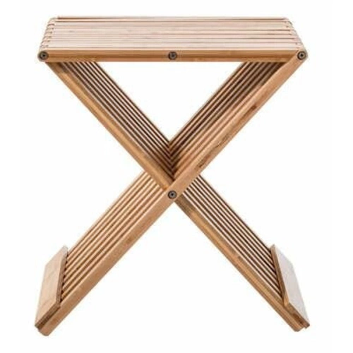 Skládací bambusová stolička 5five simply smart do obýváku a předsíně, dřevěná boho, přírodní