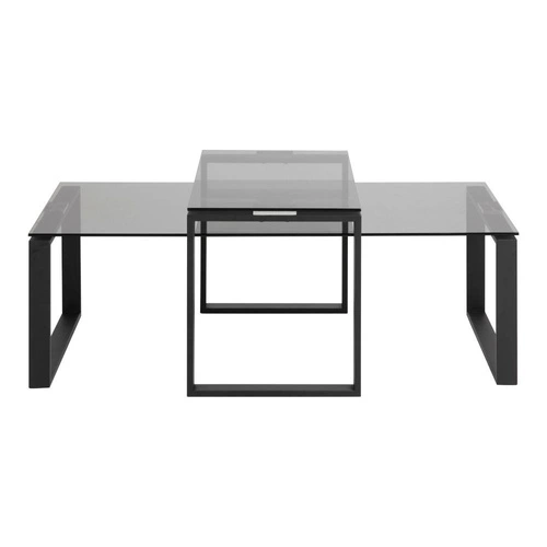 Sada 2 skleněných konferenčních stolků Katrine glamour obdélníkový do obýváku Actona
