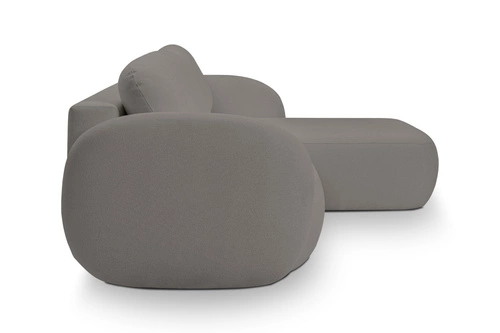 Rohová rozkládací sedačka Salby šedá moderní pravá do obýváku s úložným prostorem Intesi