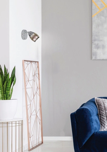 Moderní nástěnné svítidlo Milton chrom s otočným skleněným stínidlem do ložnice a obýváku