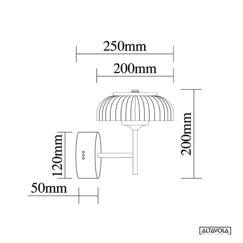 Nástěnné LED svítidlo Vitrum černé moderní do obývacího pokoje a ložnice ALTAVOLA DESIGN