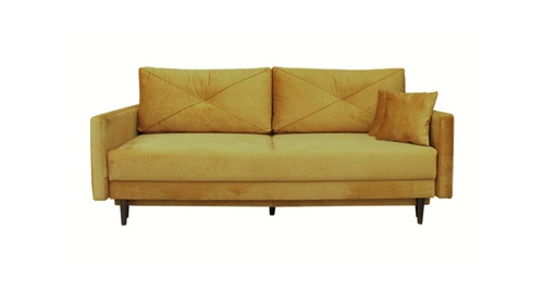 Rozkládací pohovka Saxo skandinávská žlutá s úložným prostorem na lůžkoviny do obýváku