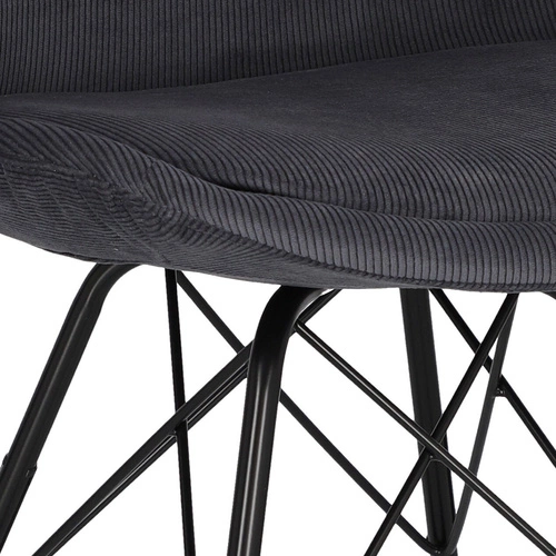 Čalouněná jídelní židle Eris moderní antracitový manšestr na černých nohách Actona