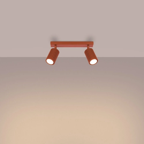 Stropní svítidlo KARBON 2 červené moderní hliníkové do obýváku s nastavitelným stínidlem