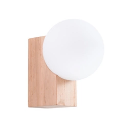Nástěnná lampa BULBO moderní bílá z přírodního dřeva do obýváku a ložnice SOLLUX LIGHTING